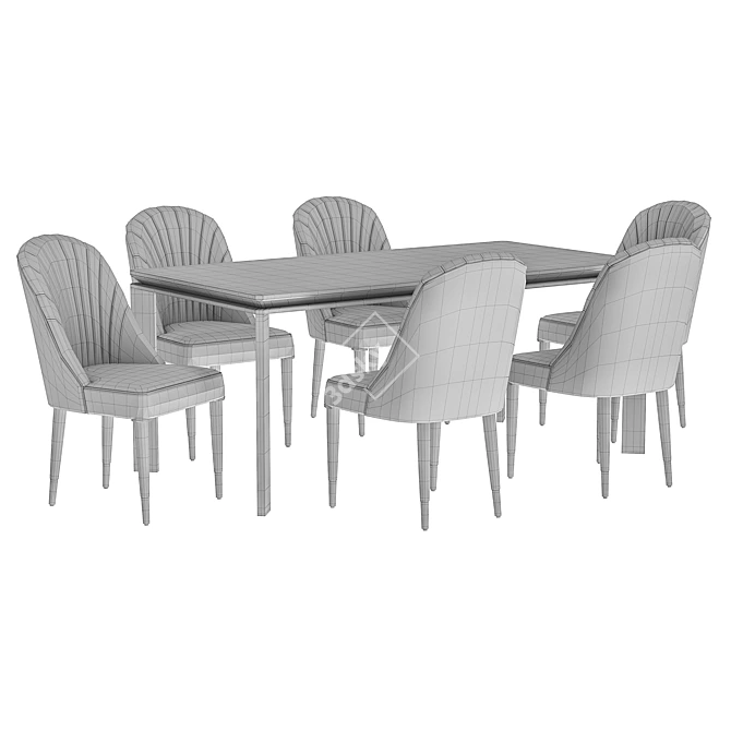 Modern Dining Chair and Table 3D model image 6