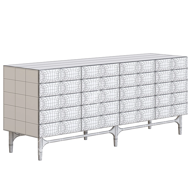 Textured Chester Buffet - Stylish Storage 3D model image 3