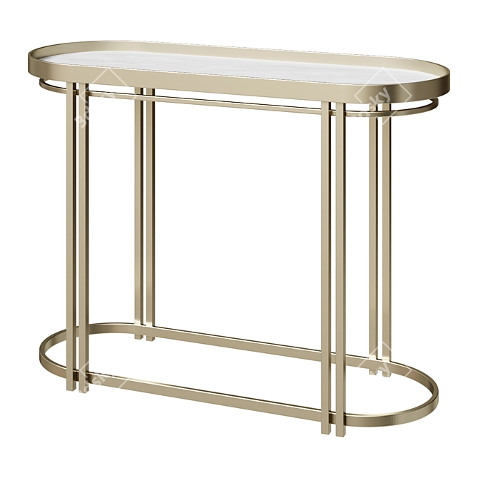 Champagne Silver Antique Mirror Sofa Table 3D model image 1