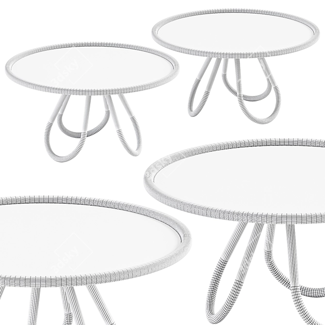 Modern Circular Arch Coffee Table 3D model image 2