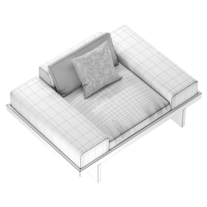 Sleek Kyoto Lounge Chair Luxe 3D model image 4