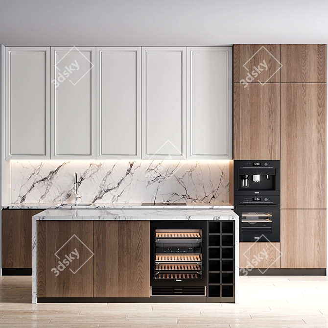 Modern Kitchen Cabinet Unit 3D model image 1