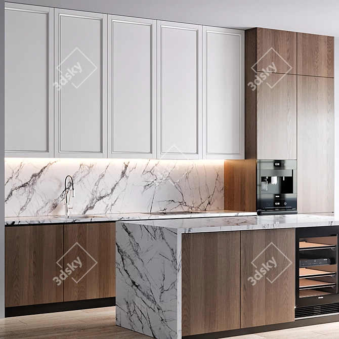 Modern Kitchen Cabinet Unit 3D model image 2