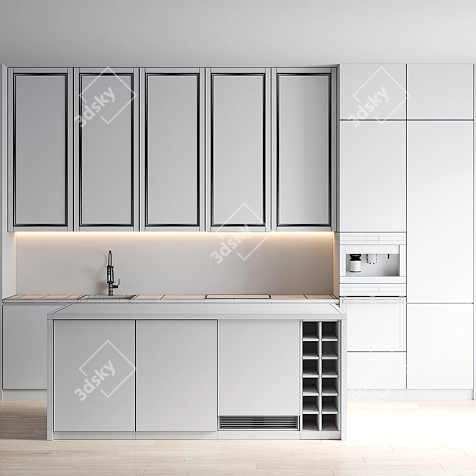 Modern Kitchen Cabinet Unit 3D model image 5