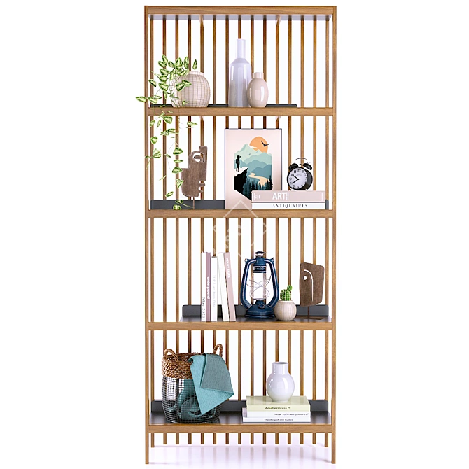 JAC Scandinavian Style Oak Bookcase 3D model image 1