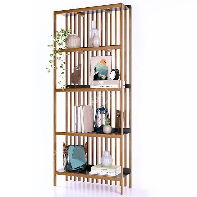 JAC Scandinavian Style Oak Bookcase 3D model image 2