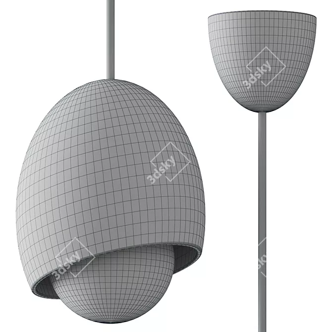 Modern Egg Pendant Light 3D model image 2