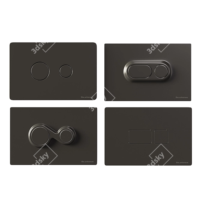 Water Drain Button Set 3D model image 3