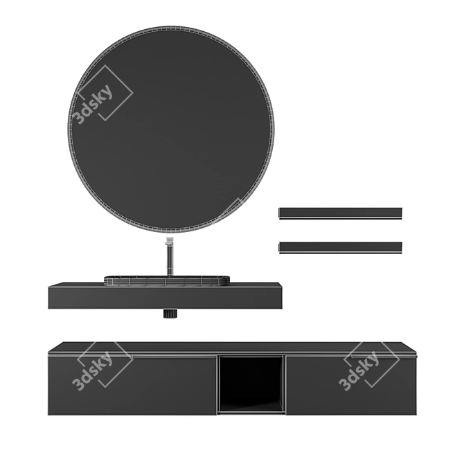 Modern Bathroom Vanity Set Elegant White Black 3D model image 3