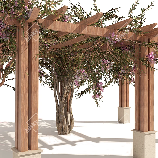 Exquisite Crape Myrtle Pergola Model 3D model image 5