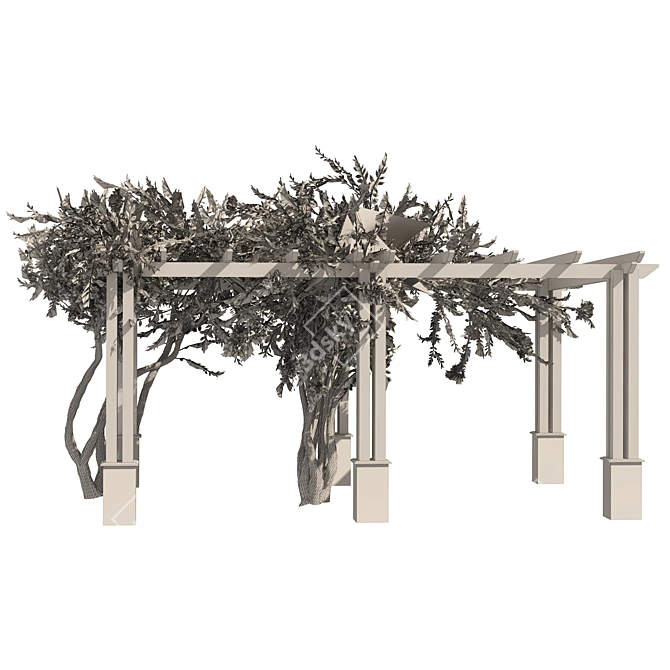 Exquisite Crape Myrtle Pergola Model 3D model image 6