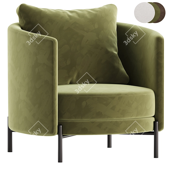 Elegant Tweed Fauteuil Chair Design 3D model image 3