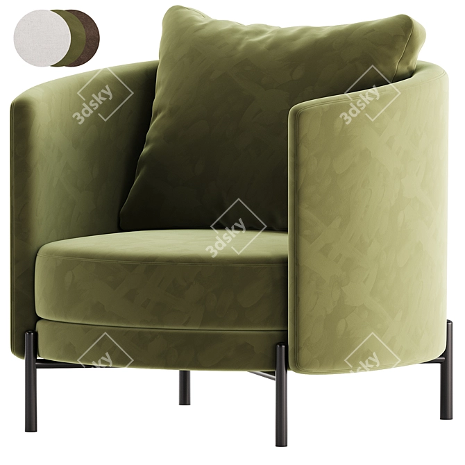 Elegant Tweed Fauteuil Chair Design 3D model image 4