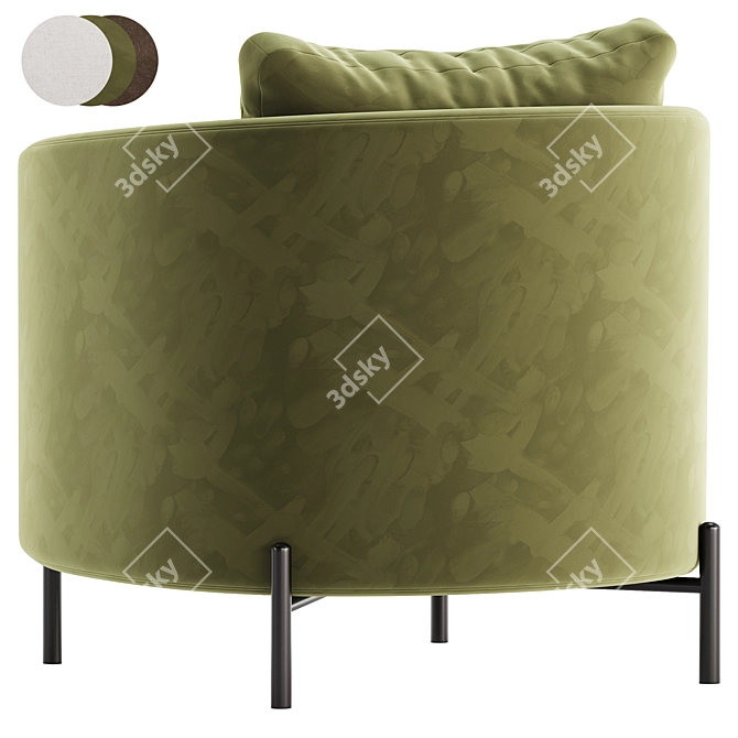 Elegant Tweed Fauteuil Chair Design 3D model image 5