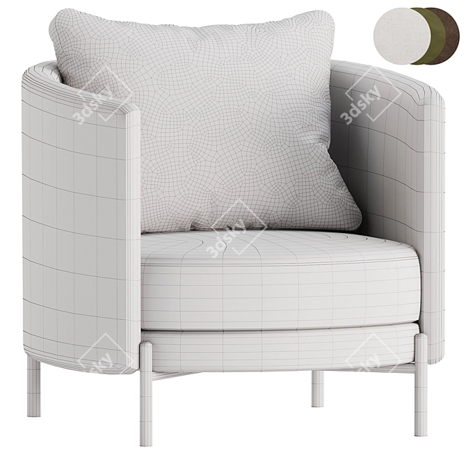 Elegant Tweed Fauteuil Chair Design 3D model image 6