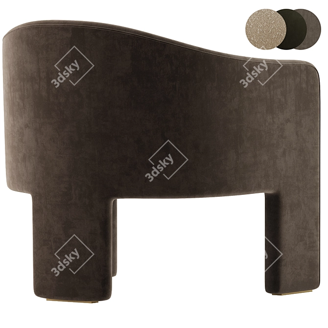 Elegant Armchair Pebbles Collection 3D model image 4