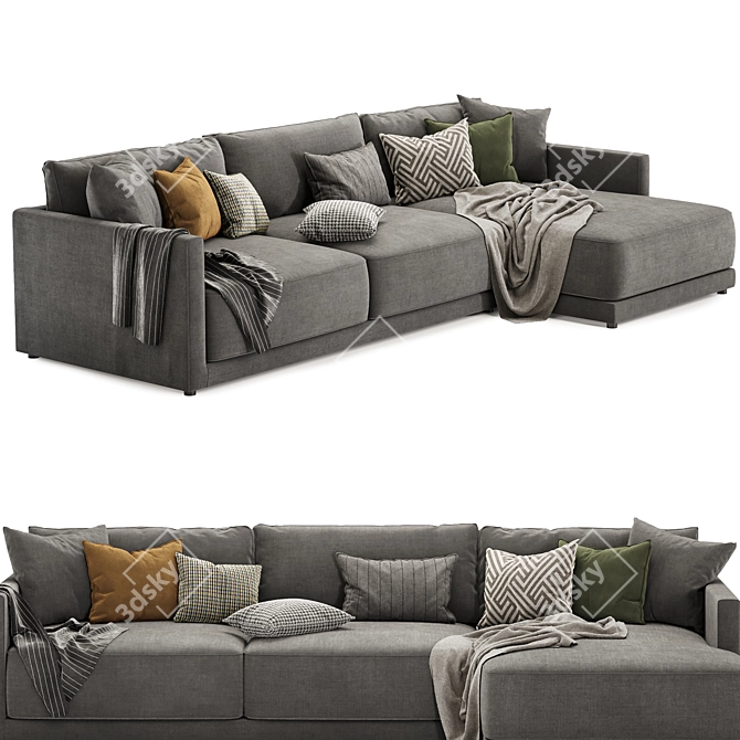 Cozy Modern Gather Sectional Sofa 3D model image 3