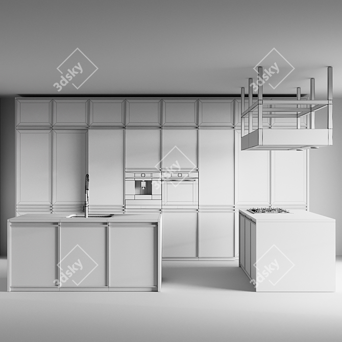 Modern Kitchen 3D Model Kit 3D model image 6