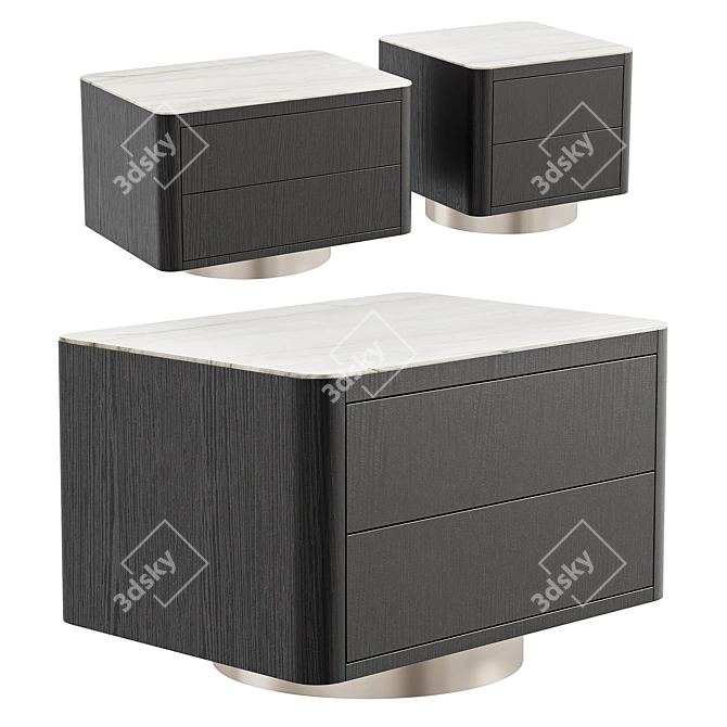 Contemporary Minotti Milton Nightstand 3D model image 1