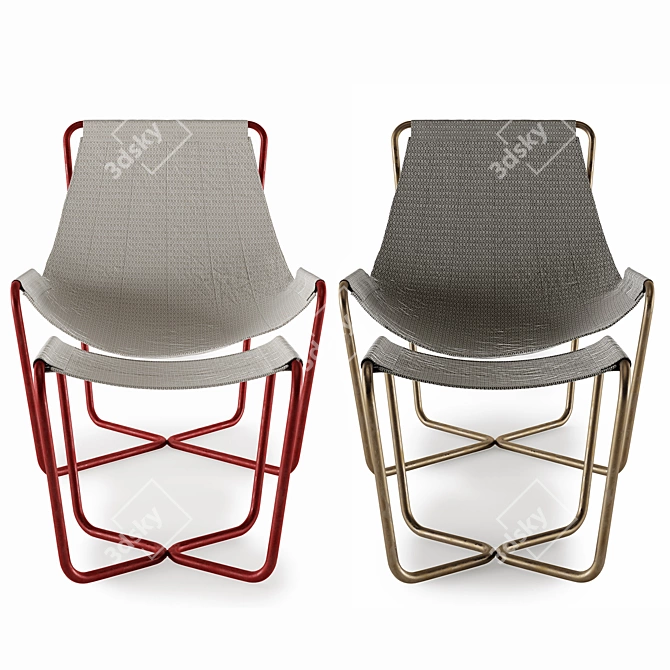 Sling Lounge Set: Outdoor Furniture 3D model image 2