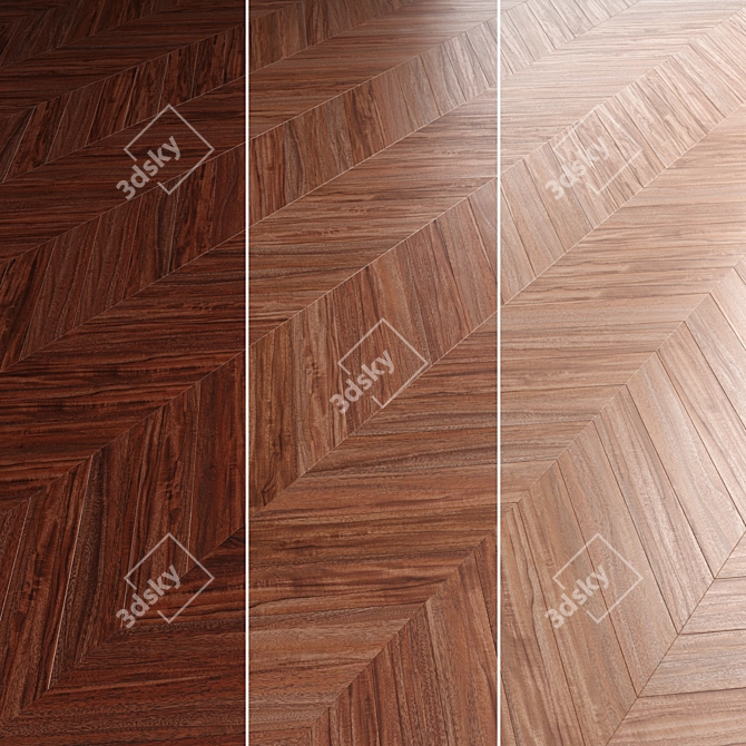 Versatile 12-Color Parquet Flooring 3D model image 2