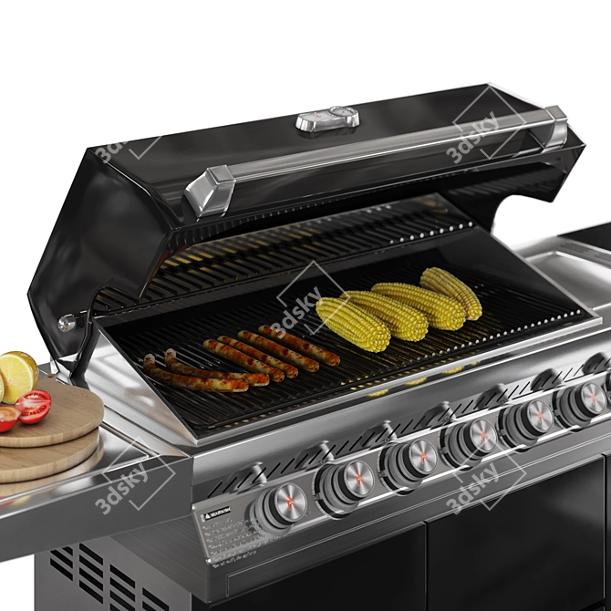 Outdoor Chef's Dream Grill Station 3D model image 2