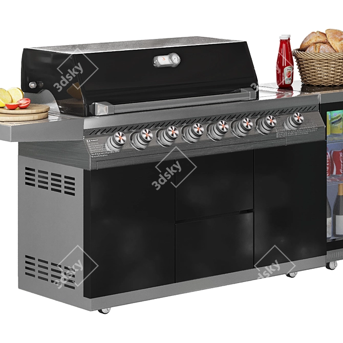 Outdoor Chef's Dream Grill Station 3D model image 6