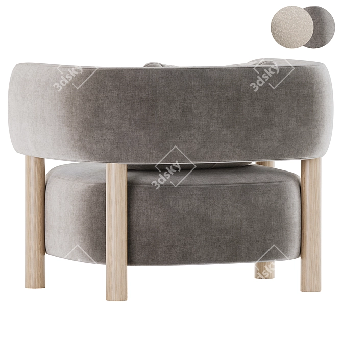 Elegant N-S03 Armchair Design 3D model image 3