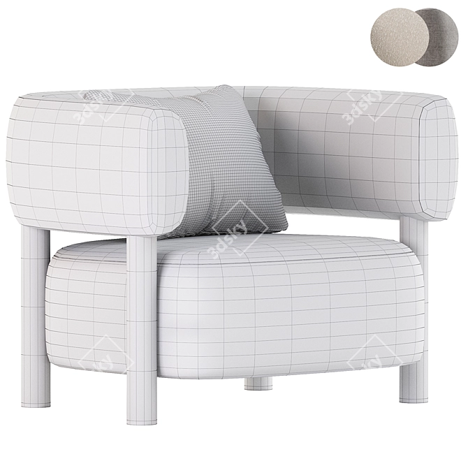 Elegant N-S03 Armchair Design 3D model image 5