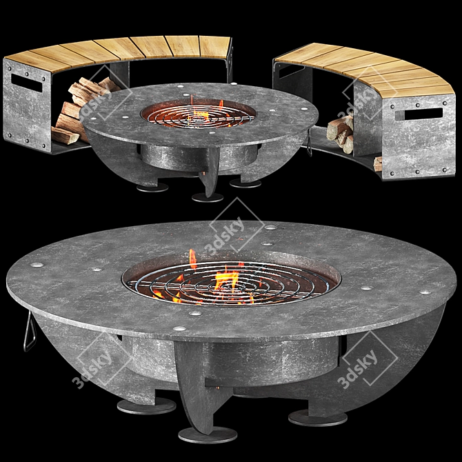 Corona Outdoor Fireplace 3D Model 3D model image 1