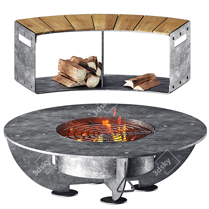 Corona Outdoor Fireplace 3D Model 3D model image 3