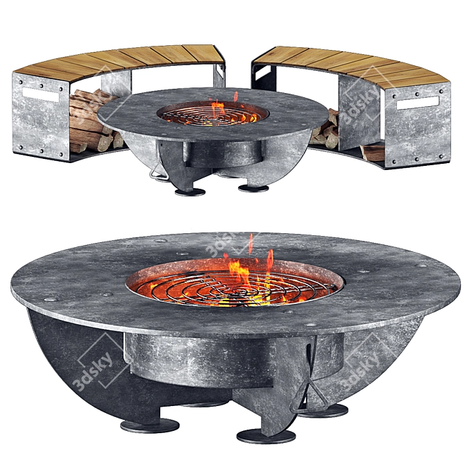 Corona Outdoor Fireplace 3D Model 3D model image 6