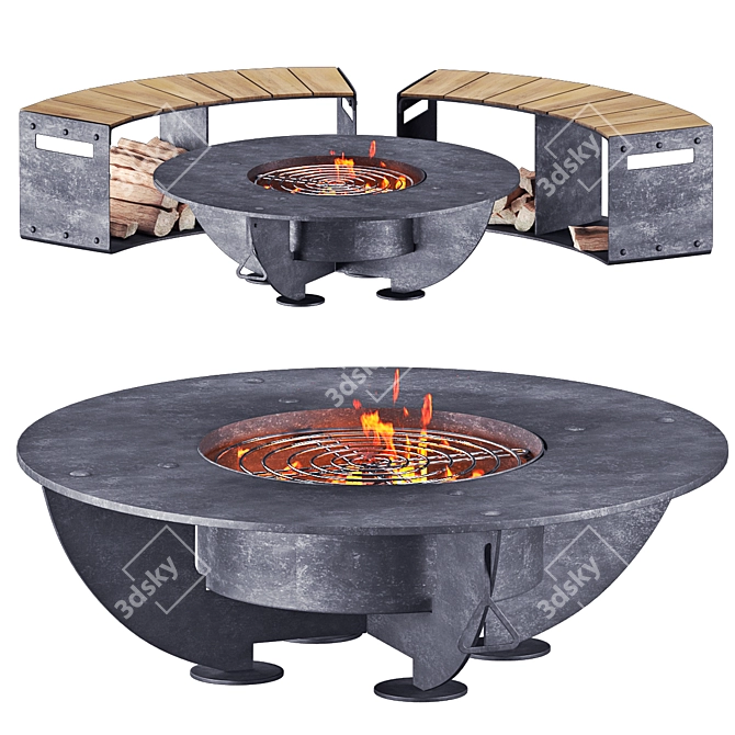 Corona Outdoor Fireplace 3D Model 3D model image 8