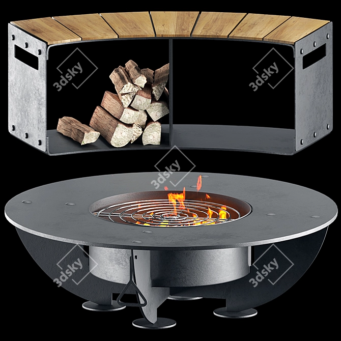 Corona Outdoor Fireplace 3D Model 3D model image 11