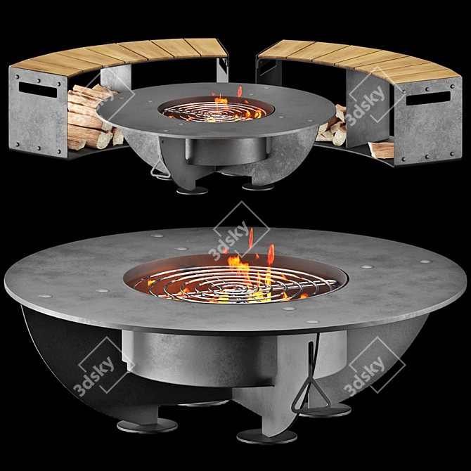 Corona Outdoor Fireplace 3D Model 3D model image 12