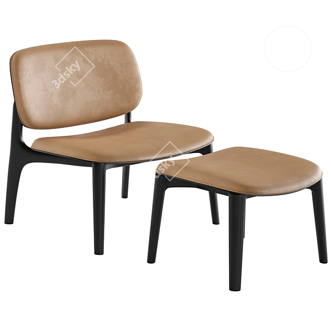 Modern Centimeter Curve Armchair Design 3D model image 2