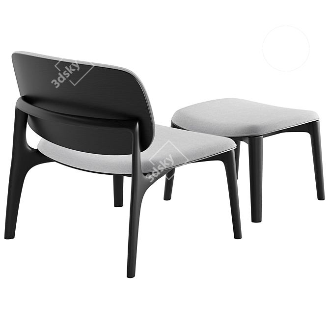 Modern Centimeter Curve Armchair Design 3D model image 3