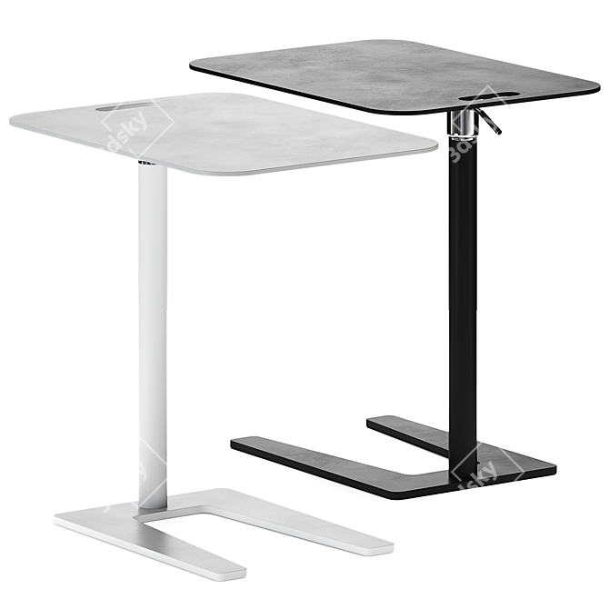 Contemporary Glass Side Table 540mm 3D model image 1