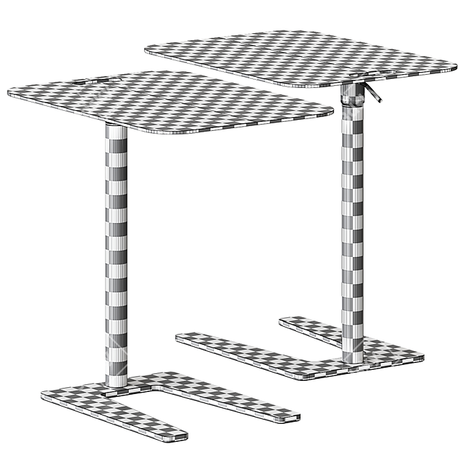 Contemporary Glass Side Table 540mm 3D model image 3