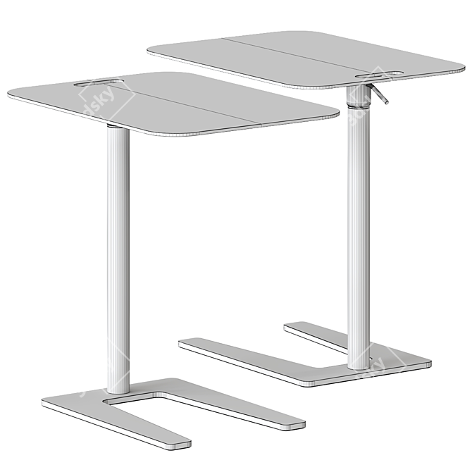 Contemporary Glass Side Table 540mm 3D model image 4