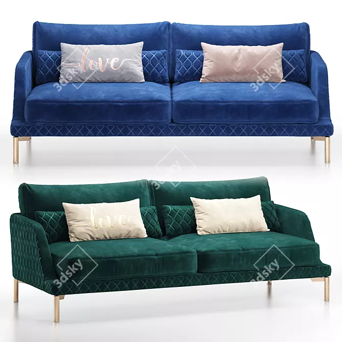 Anzio Captown 3-Seater Sofa Set 3D model image 1