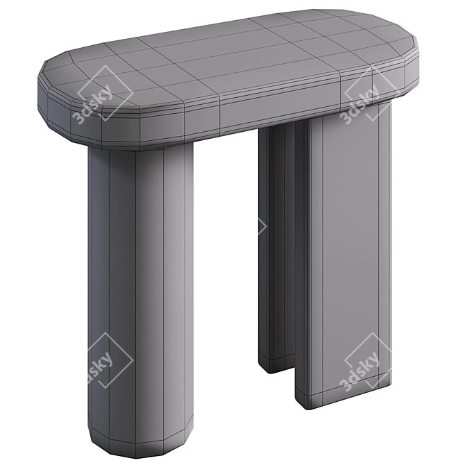 Sleek Marble Side Table Design 3D model image 4