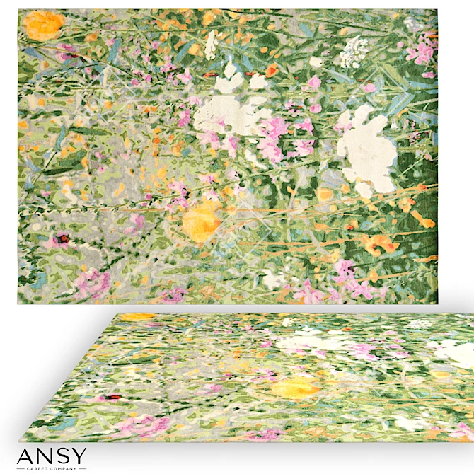 Handmade ANSY Wildflowers Spring Carpet 3D model image 1