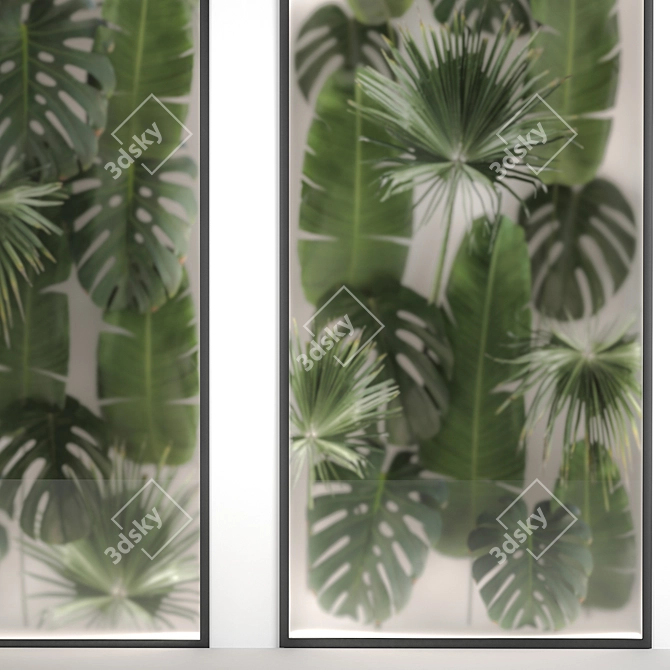 Tropical Botanical Wall Decor 3D model image 4