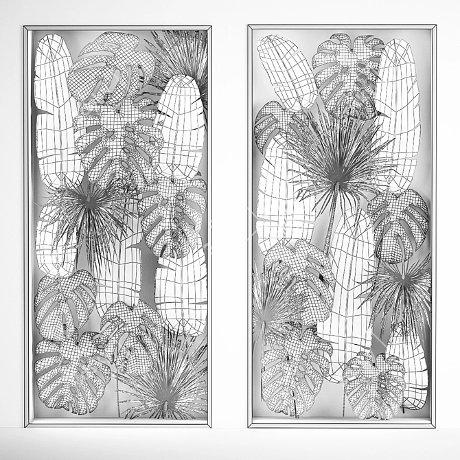 Tropical Botanical Wall Decor 3D model image 6