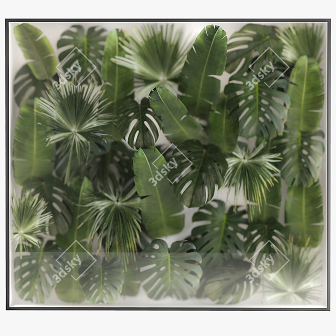 Tropical Greenery Wall Panel 3D model image 1