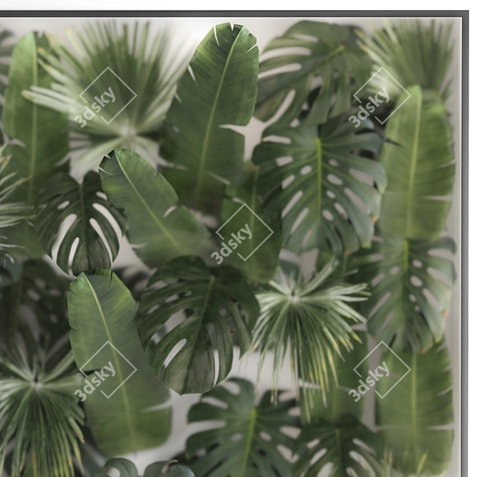 Tropical Greenery Wall Panel 3D model image 4