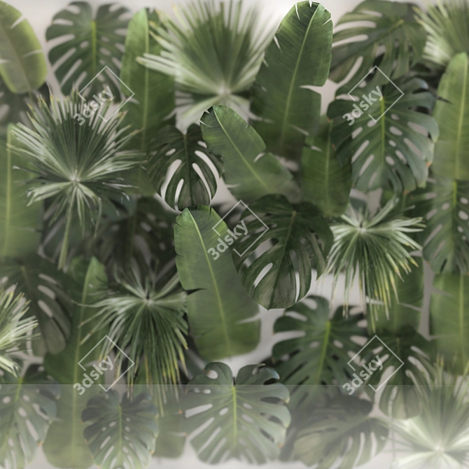 Tropical Greenery Wall Panel 3D model image 5