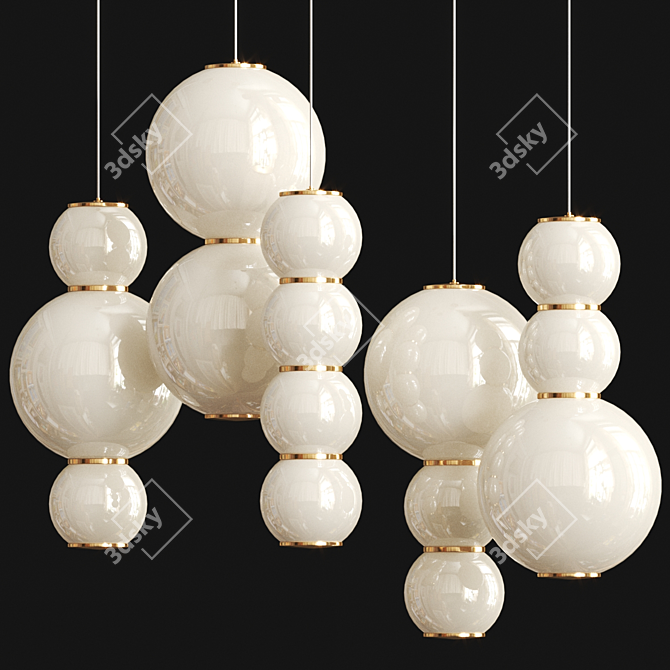 Elegant Satulight Glass Pearls Stand 3D model image 1