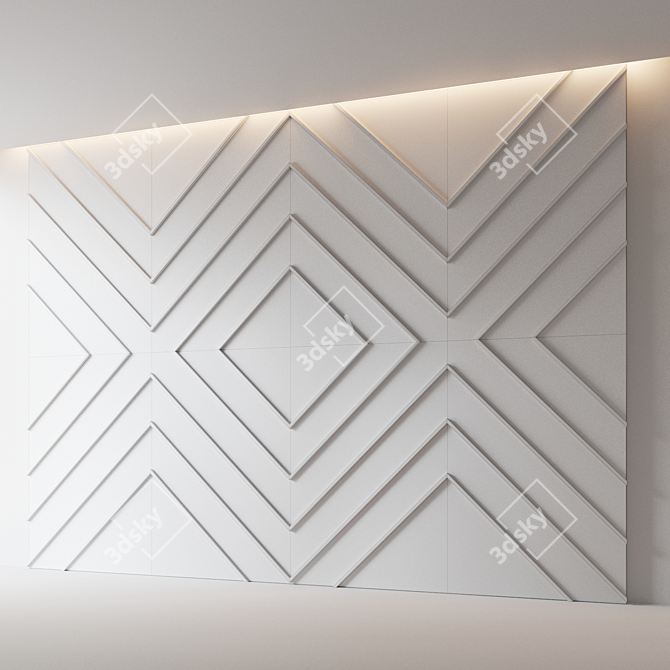 Decorative Relief Wall Panel 3D model image 3